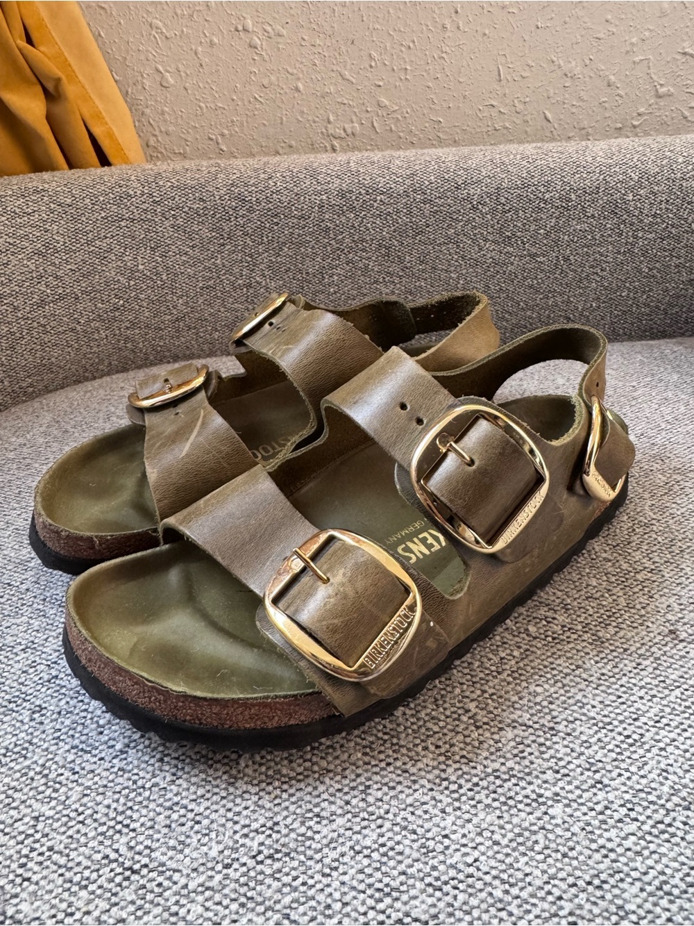 Birkenstock Milano Big Buckle Olive Green sz 38 - Picture 2 of 4